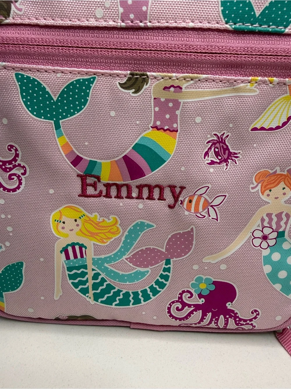 Pottery Barn Kids Mackenzie Pink Ocean Mermaid Friends Classic Lunch Box NWT